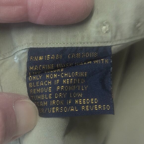 Tommy Hilfiger Size  16 1/2x34/35 Khaki Long Sleeved Button Down - Picture 12 of 16